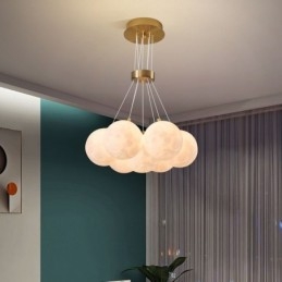 Lampadario a bolle di luna Lampada a sospensione moderna con stampa 3D a forma di palline