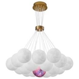 Lampadario a bolle di luna Lampada a sospensione moderna con stampa 3D a forma di palline