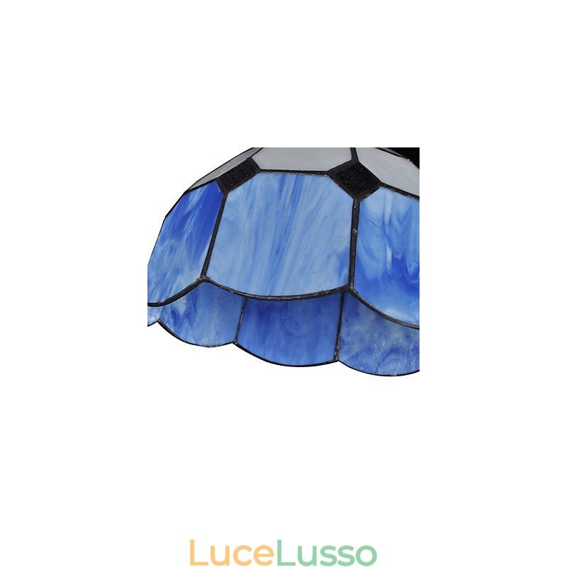 Lampadario Mini Style Country Garage bianco + blu Luci in vetro