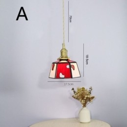 Lampada a sospensione in vetro colorato, stile giapponese, retrò, decorativa, da comodino