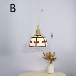 Lampada a sospensione in vetro colorato, stile giapponese, retrò, decorativa, da comodino