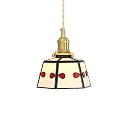 Lampada a sospensione in vetro colorato, stile giapponese, retrò, decorativa, da comodino
