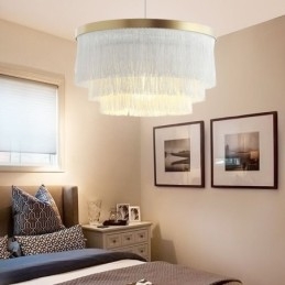 Lampadario decorativo nordico con nappa calda e romantica, lampadario creativo