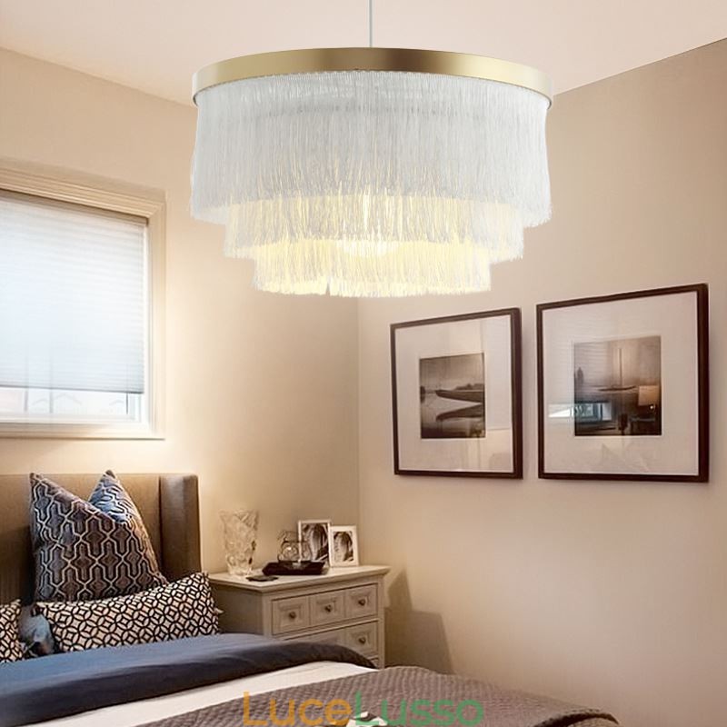 Lampadario decorativo nordico con nappa calda e romantica, lampadario creativo