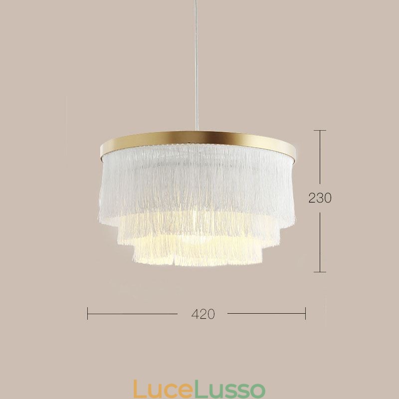 Lampadario decorativo nordico con nappa calda e romantica, lampadario creativo