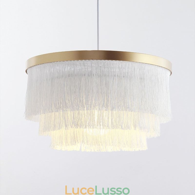 Lampadario decorativo nordico con nappa calda e romantica, lampadario creativo