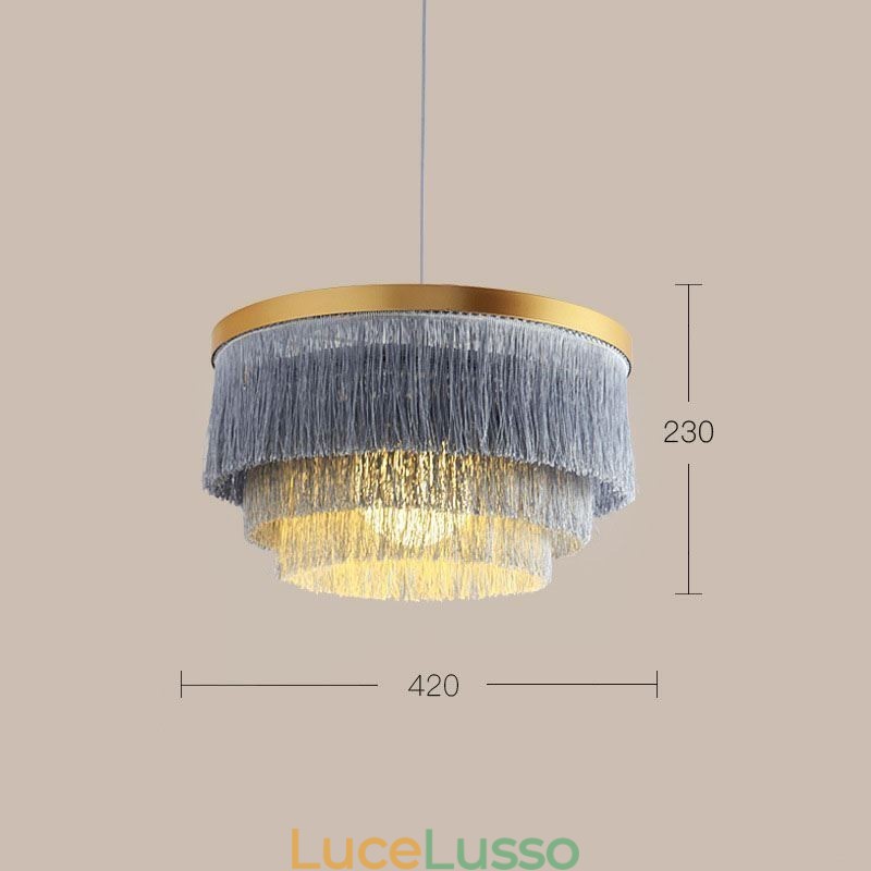 Lampadario decorativo nordico con nappa calda e romantica, lampadario creativo
