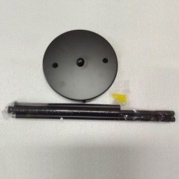 Lampadario moderno in metallo con bolle di vetro trasparente