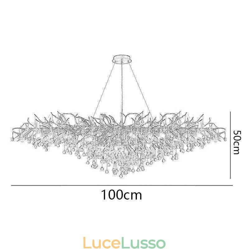Lampadario di cristallo di lusso Lampada a sospensione moderna da soffitto in oro da pranzo
