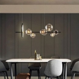 Lampadario moderno a sospensione con bolle di vetro e lampadine G9