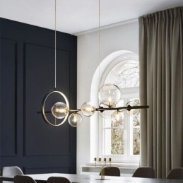 Lampadario moderno a sospensione con bolle di vetro e lampadine G9