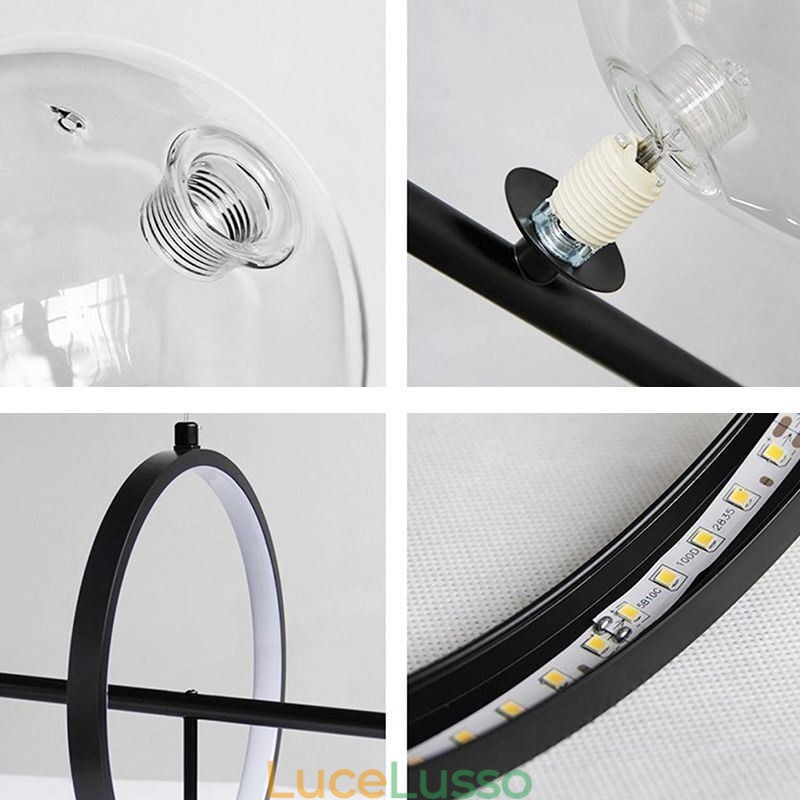 Lampadario moderno a sospensione con bolle di vetro e lampadine G9