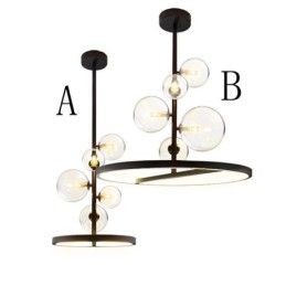Lampadario moderno a sospensione, lampadario a bolle in vetro