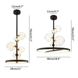 Lampadario moderno a sospensione, lampadario a bolle in vetro