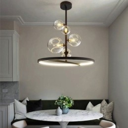 Lampadario moderno a sospensione, lampadario a bolle in vetro