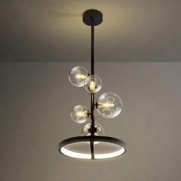 Lampadario moderno a sospensione, lampadario a bolle in vetro