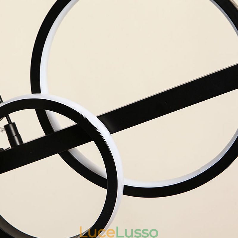 Lampada a sospensione moderna a bolle di vetro con staffa lunga nera