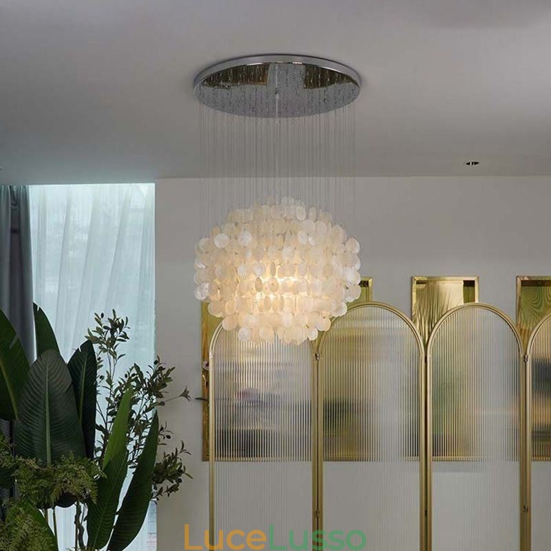 Lampada a sospensione moderna a conchiglia Illuminazione a sospensione contemporanea per sala da pranzo