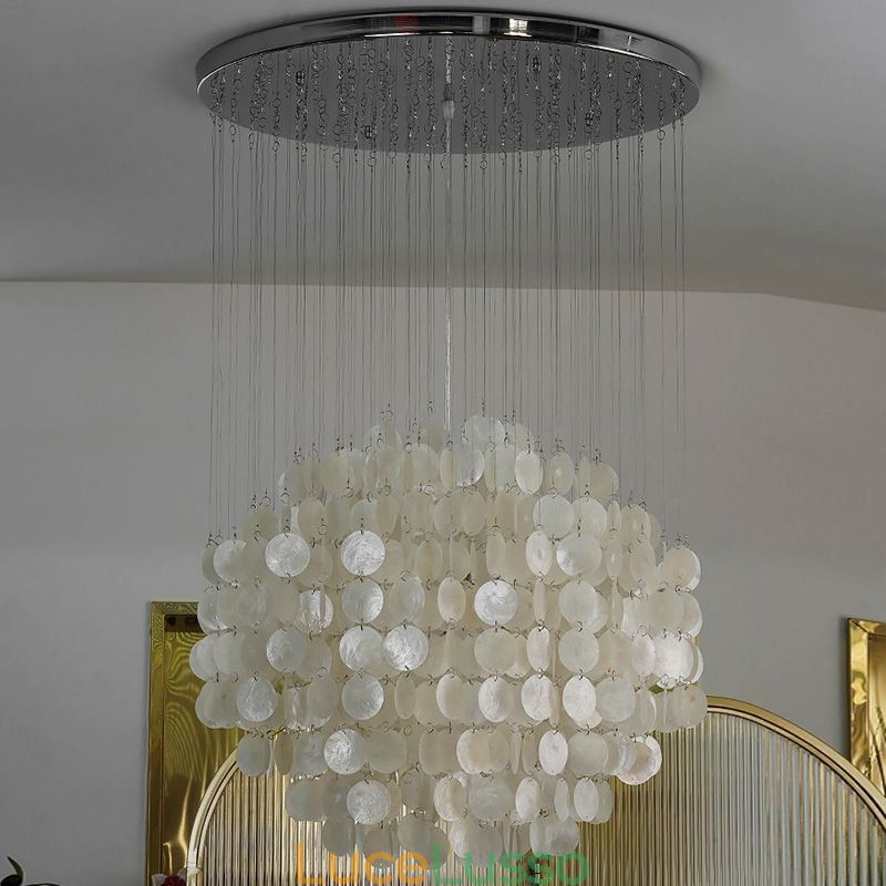 Lampada a sospensione moderna a conchiglia Illuminazione a sospensione contemporanea per sala da pranzo