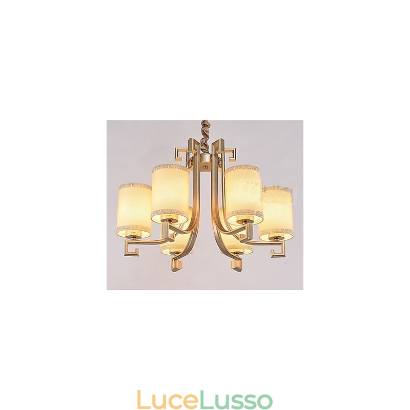 Lampadario in stile cinese in ferro e rame, imitazione lampade ad aria