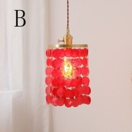 Lampadario classico moderno con paralume in conchiglia bianca, lampada a sospensione, lampada da soffitto