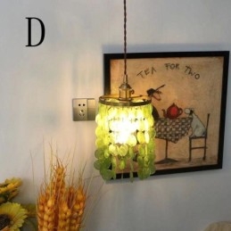 Lampadario classico moderno con paralume in conchiglia bianca, lampada a sospensione, lampada da soffitto