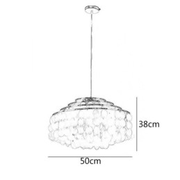 Lampadario moderno a forma di goccia di pioggia con paralume in conchiglia bianca e illuminazione a sospensione