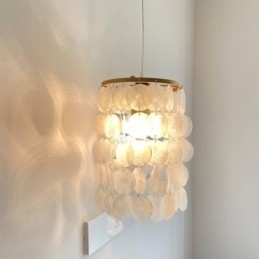 Moderna lampada a sospensione Capiz Mini contemporanea illuminazione a sospensione da soffitto sala da pranzo