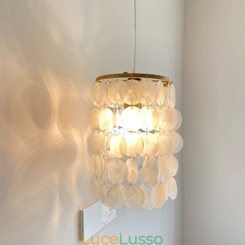 Moderna lampada a sospensione Capiz Mini contemporanea illuminazione a sospensione da soffitto sala da pranzo