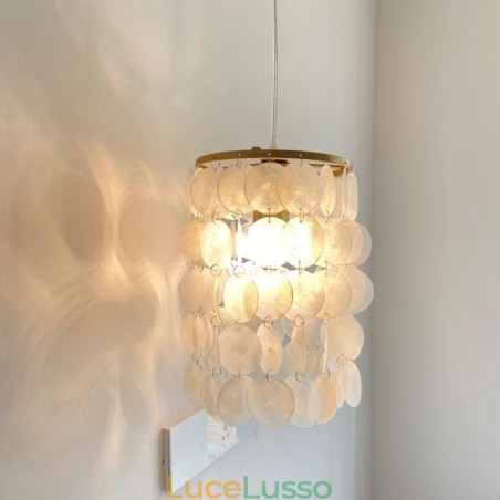 Moderna lampada a sospensione Capiz Mini contemporanea illuminazione a sospensione da soffitto sala da pranzo Moderna lampada a sospensione Capiz Mini contemporanea illuminazione a sospensione da soffitto sala da pranzo