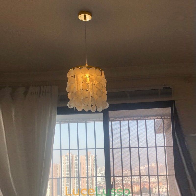 Moderna lampada a sospensione Capiz Mini contemporanea illuminazione a sospensione da soffitto sala da pranzo