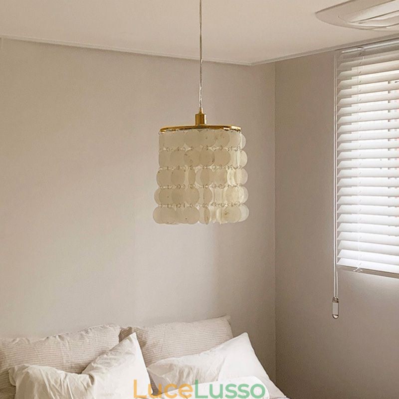 Moderna lampada a sospensione Capiz Mini contemporanea illuminazione a sospensione da soffitto sala da pranzo
