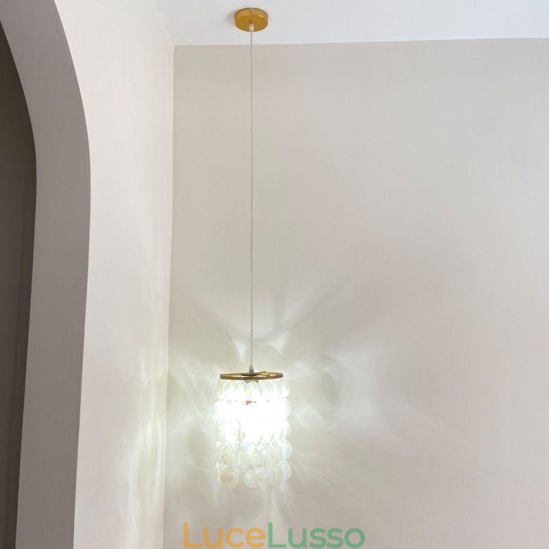 Moderna lampada a sospensione Capiz Mini contemporanea illuminazione a sospensione da soffitto sala da pranzo