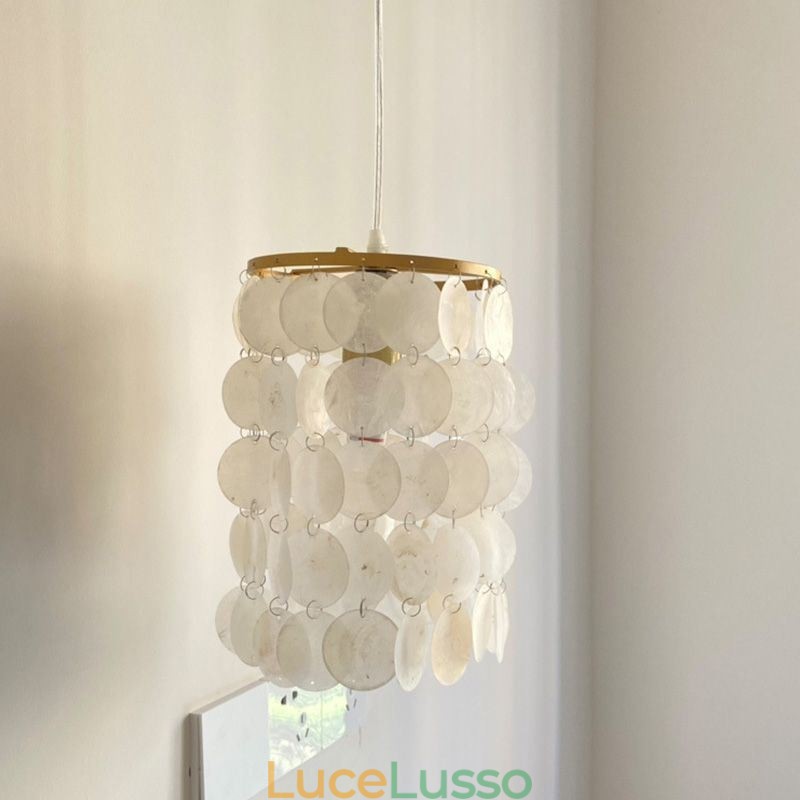 Moderna lampada a sospensione Capiz Mini contemporanea illuminazione a sospensione da soffitto sala da pranzo