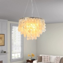 Lampadario moderno a sospensione a forma di conchiglia bianca