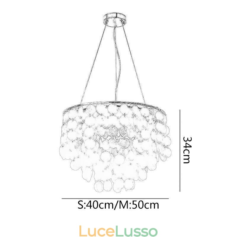 Lampadario moderno a sospensione a forma di conchiglia bianca