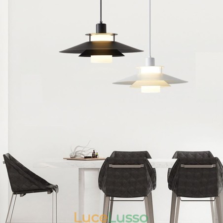 Lampada a sospensione in alluminio nordico, illuminazione da soffitto moderna e minimalista Lampada a sospensione in alluminio nordico, illuminazione da soffitto moderna e minimalista