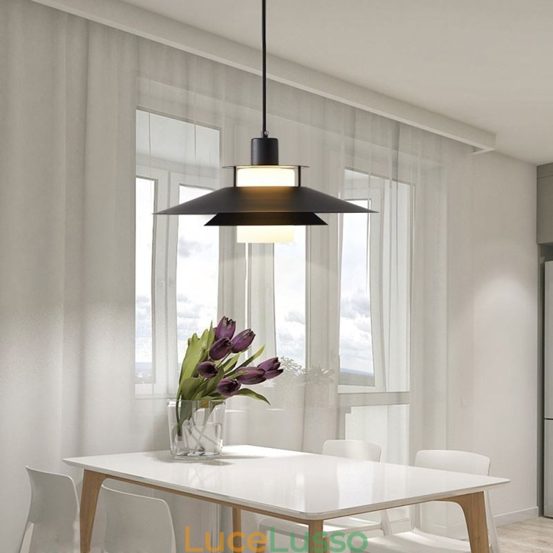 Lampada a sospensione in alluminio nordico, illuminazione da soffitto moderna e minimalista