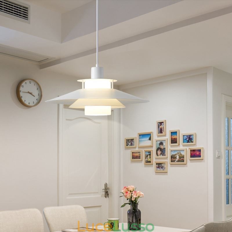 Lampada a sospensione in alluminio nordico, illuminazione da soffitto moderna e minimalista