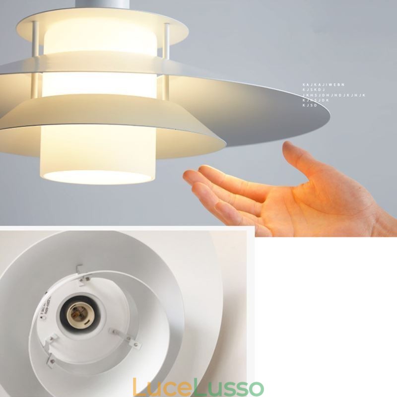 Lampada a sospensione in alluminio nordico, illuminazione da soffitto moderna e minimalista