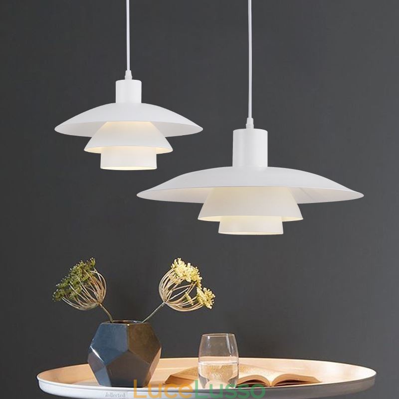Lampadario a sospensione in alluminio bianco Lampadario contemporaneo Lampada a sospensione regolabile