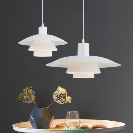 Lampadario a sospensione in alluminio bianco Lampadario contemporaneo Lampada a sospensione regolabile Lampadario a sospensione in alluminio bianco Lampadario contemporaneo Lampada a sospensione regolabile