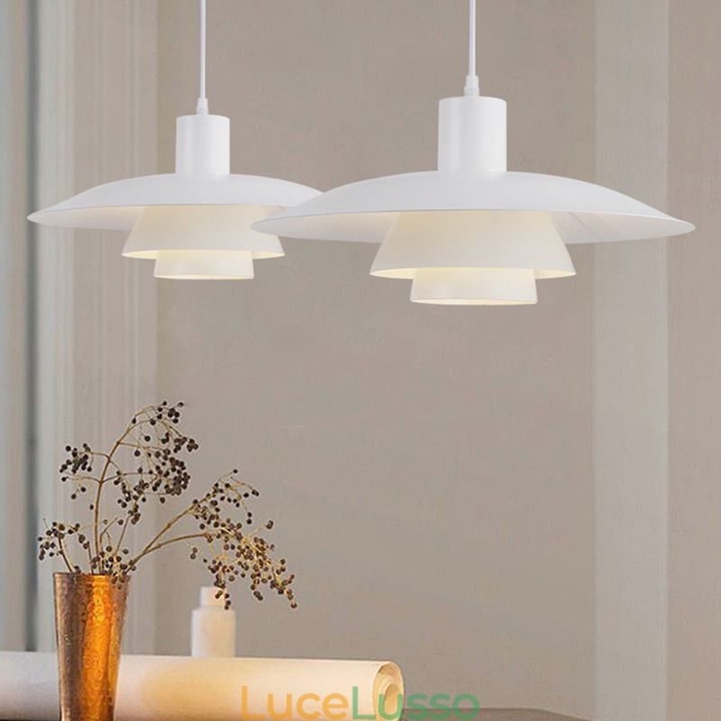 Lampadario a sospensione in alluminio bianco Lampadario contemporaneo Lampada a sospensione regolabile