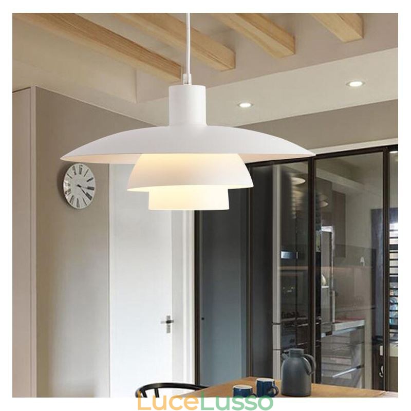 Lampadario a sospensione in alluminio bianco Lampadario contemporaneo Lampada a sospensione regolabile