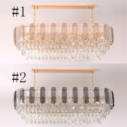 Lampada a sospensione moderna in cristallo Lampada a sospensione ovale di lusso