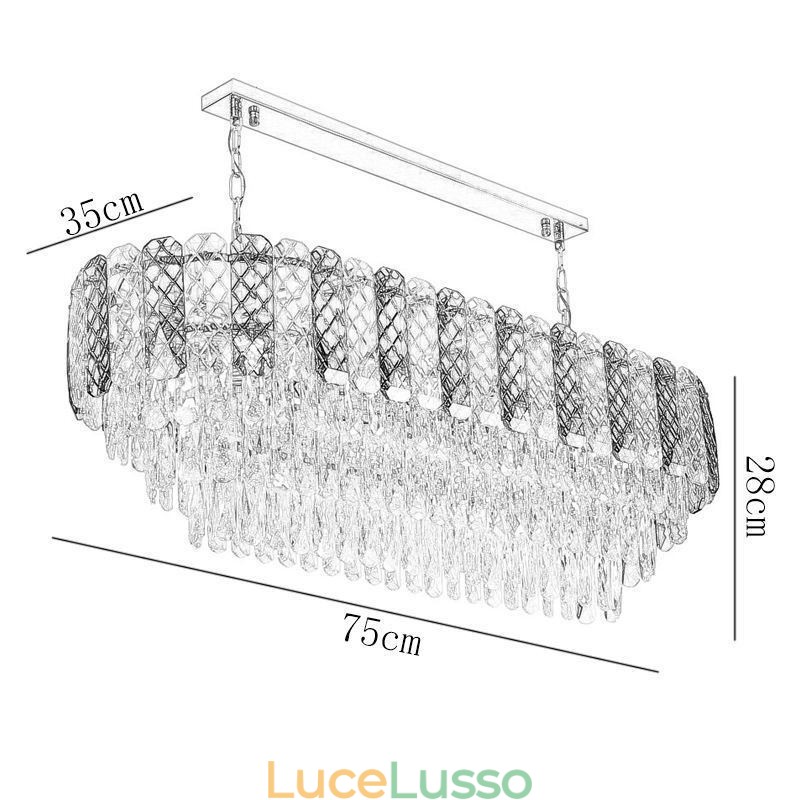 Lampada a sospensione moderna in cristallo Lampada a sospensione ovale di lusso
