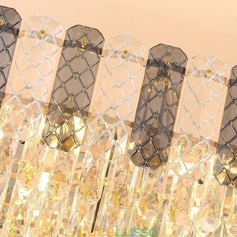 Lampada a sospensione moderna in cristallo Lampada a sospensione ovale di lusso