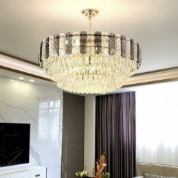 Lampada a sospensione europea di lusso Lampada da soffitto in cristallo
