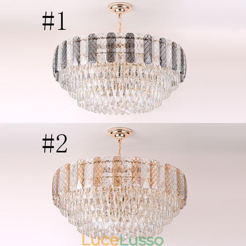 Lampada a sospensione europea di lusso Lampada da soffitto in cristallo