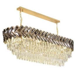 Lampada a sospensione in cristallo europeo Lampada da soffitto ovale di lusso